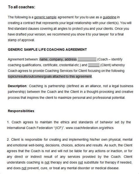 sample life coaching contract.